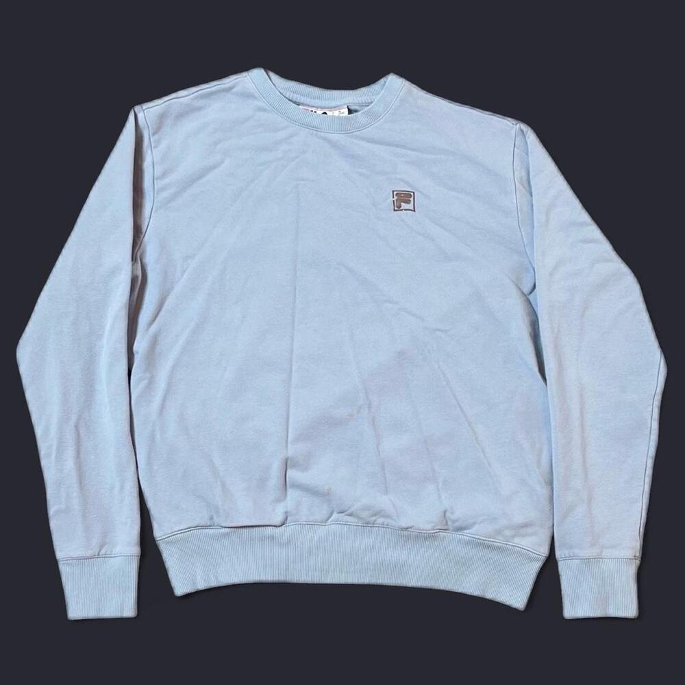 FILA Men’s Small Light Blue Crewneck Sweatshirt Pullover Logo